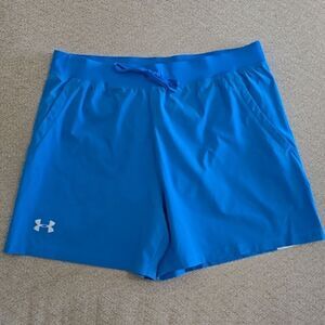 Under Armour Blue Speedpocket Fitted 5" Athletic Shorts - Size XL